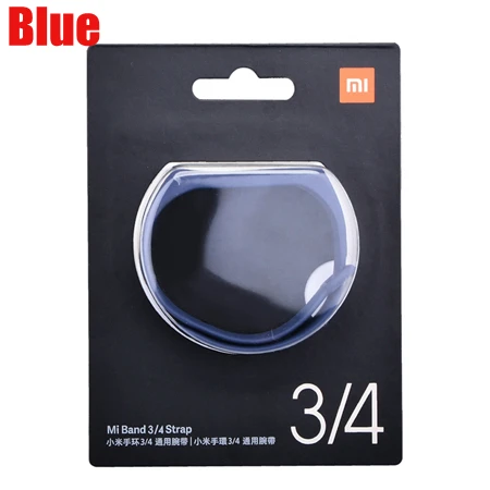 New package-blue Официальный Xiaomi Mi-браслет, 3 ремешка, силиконовый универсальный браслет, Xiaomi Mi-браслет, 4 ремешка, аксессуары для умных часов - Цвет: New package-blue