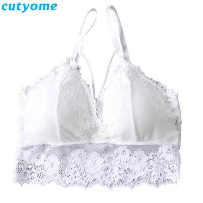 White Girls Bra Cutyome/4 шт./лот; детские спортивные бюстгальтеры для девочек-подростков; Спортивное нижнее белье; однотонные кружевные пикантные бюстгальтеры для подростков - Цвет: White Girls Bra