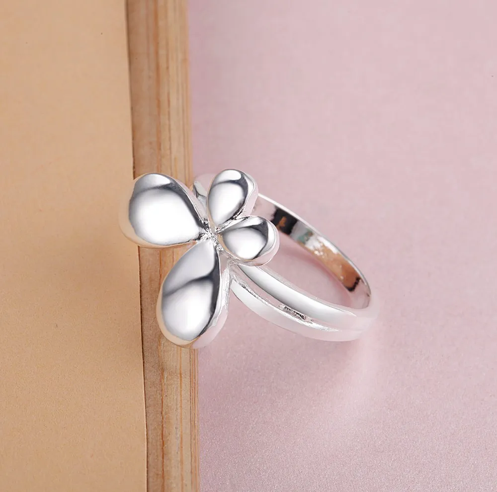 Милое кольцо с бабочкой серебряного цвета Размер 6-9 # модные ювелирные изделия