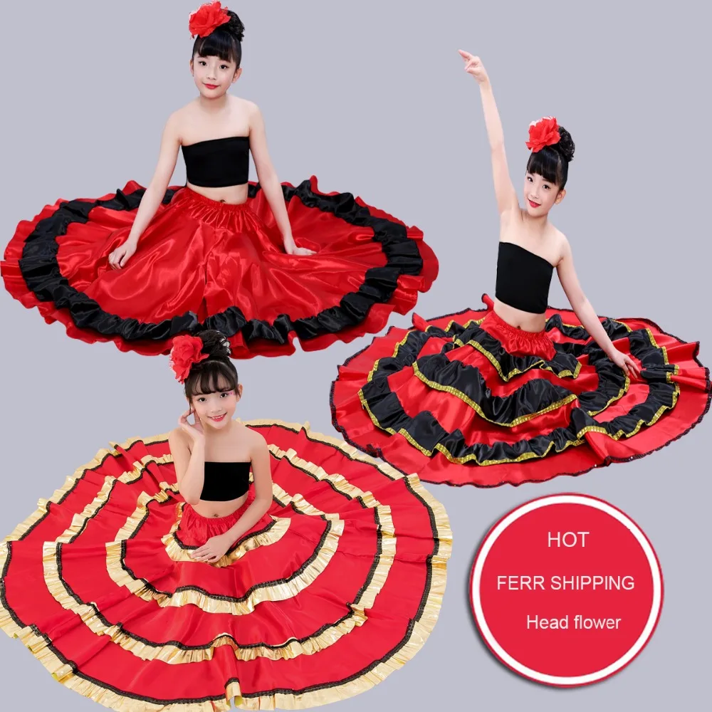 Детская одежда для сцены испанский бой быков юбка большая танцев девочек детская