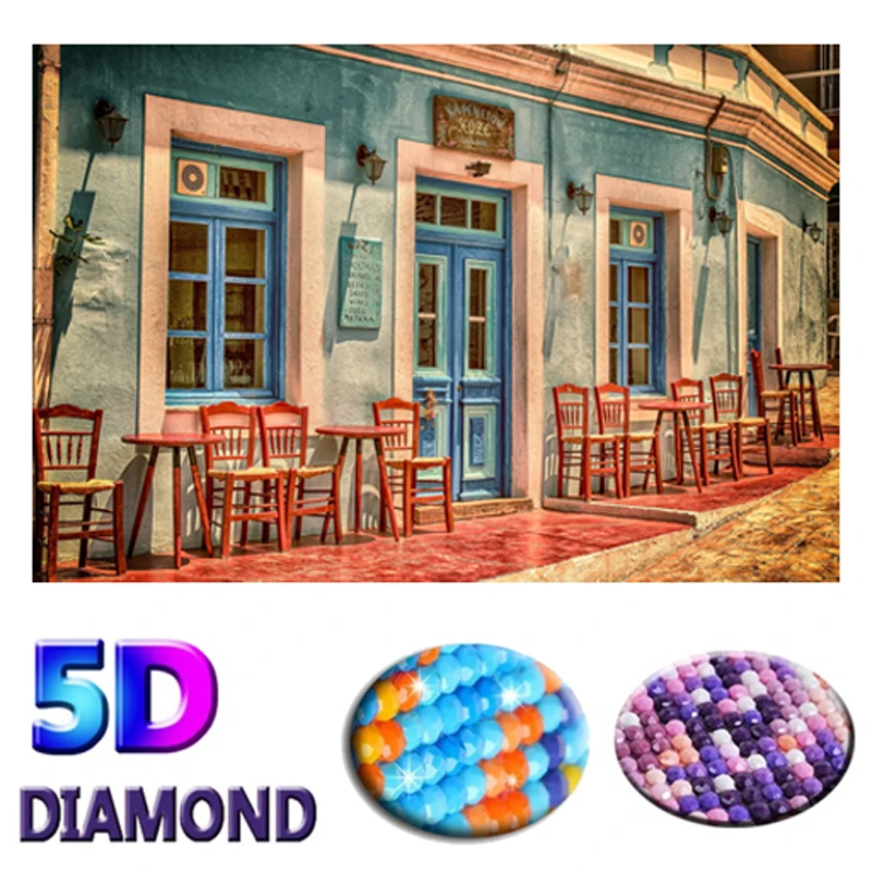 Алмазная вышивка 5D DIY картина Красочный дом пейзаж Рождество Улица Пейзаж