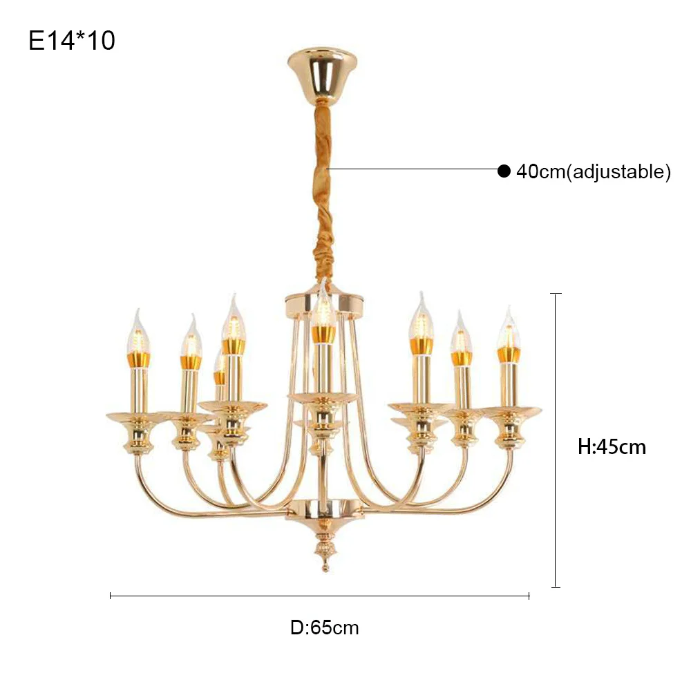 Современная роскошная дизайнерская железная Золотая светодиодная люстра E14