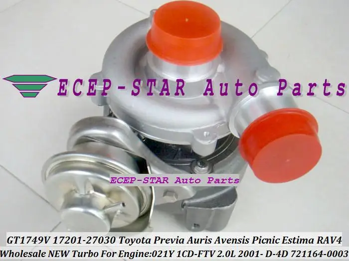 GT1749V 721164 0004 17201 27040 801891 0002 Турбокомпрессор Для TOYOTA RAV4 01 Previa Auris Avensis 021Y 1CD FTV 2.0L|turbocharger