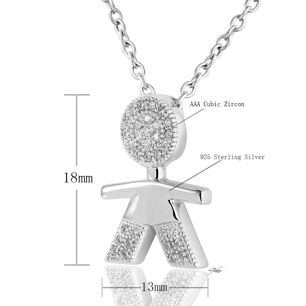 DORMITH Настоящее серебро 925 пробы кубический циркон модные милые мальчик форма