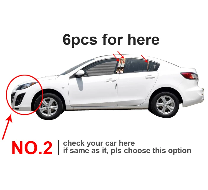 6 шт. для Mazda 3 2005-2013 B колонки окна из нержавеющей стали декоративные наклейки
