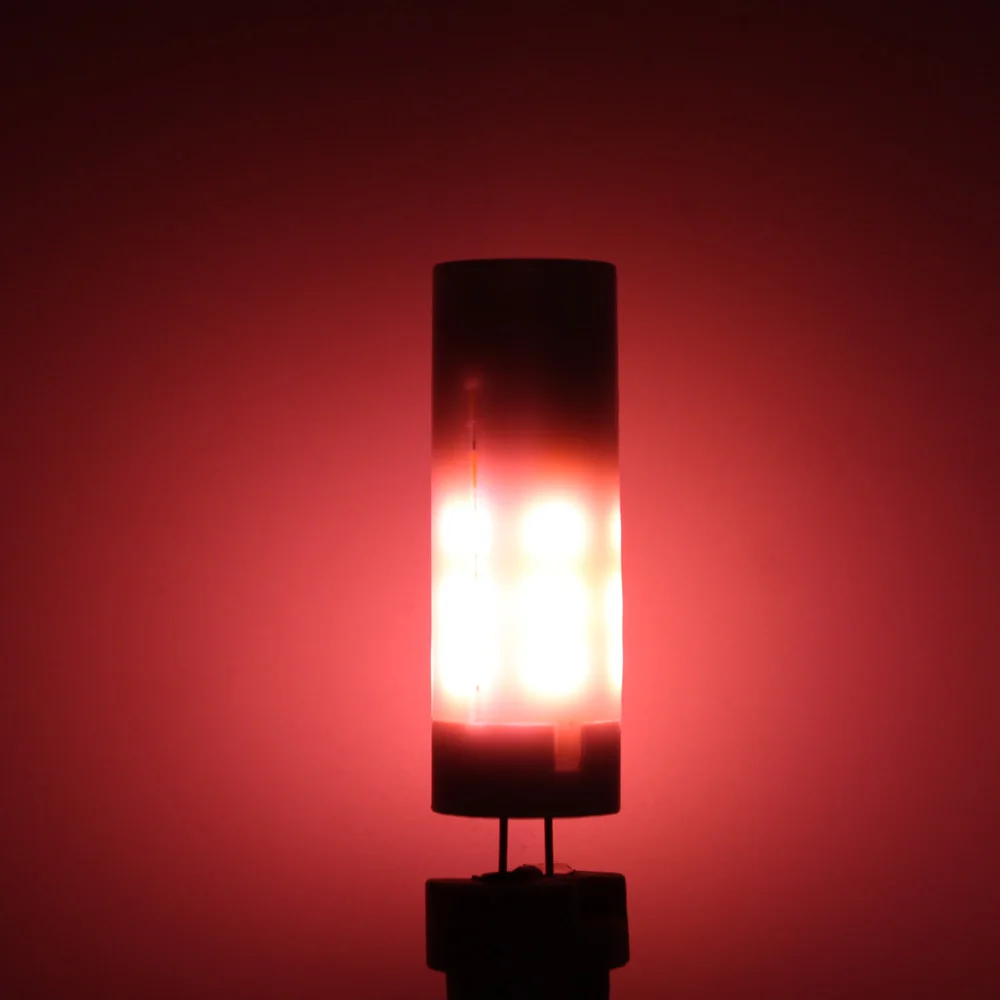 Red G4 Светодиодный светильник DC AC 12V с эффектом пламени, огненные лампы SMD 2835, мерцающие лампы для украшения рождественских праздников и вечеринок - Испускаемый цвет: Red