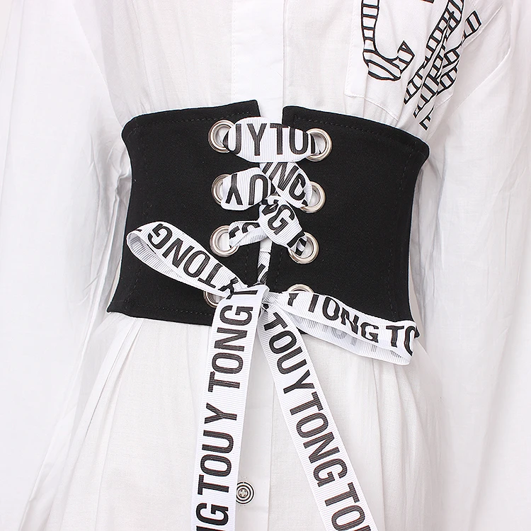 Корейская Стильная джинсовая ткань пояс модная юбка стиль женская широкая