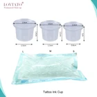 100 шт., стерилизуемая пластиковая чашка с микроблейдинговыми чернилами для тату, прозрачный пигментный держатель, контейнер размером SML, аксессуары и припасы для татуировки