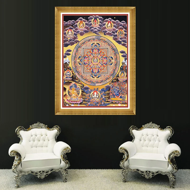 Тибетская Мандала Thangka художественные картины мандалы тибетский холст печать
