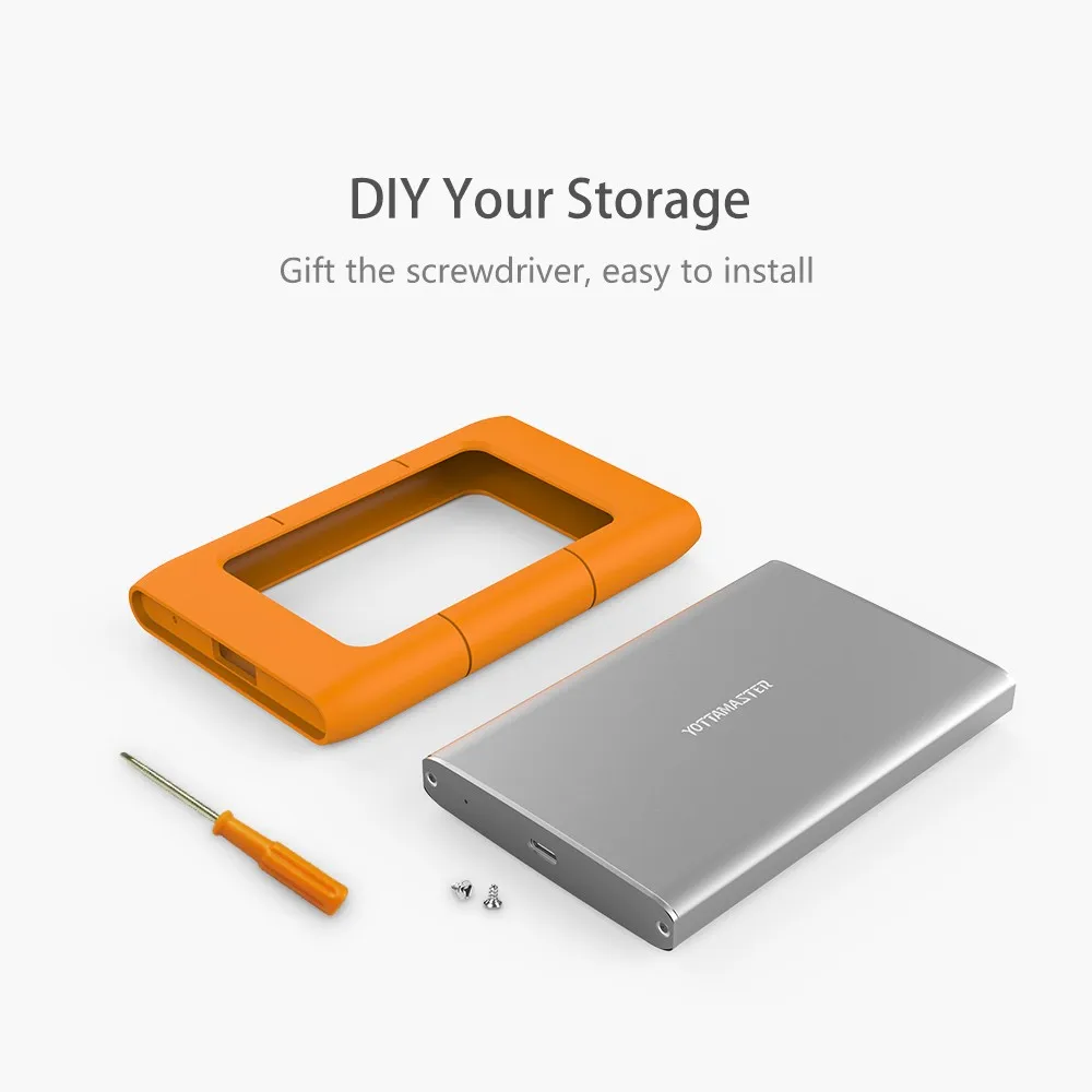 YOTTAMASTER Sata3.0 к USB3.1 алюминиевый корпус для внешнего жесткого диска для ноутбука настольный жесткий диск коробка(V1-C3