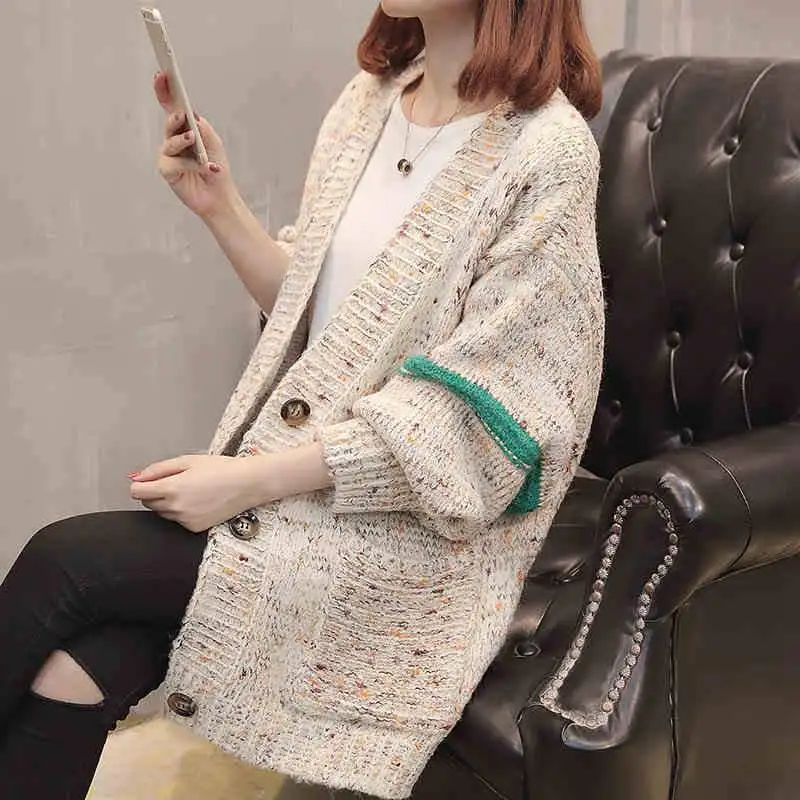 Женский свитер вязаный жакет средней длины 2020 модный Весенний Новый женский