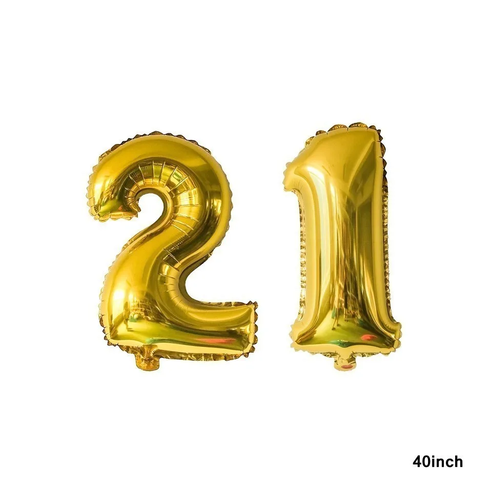 21-40inch Горячее предложение! Распродажа! 18/30/40/50/60 лет DIY спиральный орнамент на день рождения воздушный шар "Конфетти" на день рождения Balons юбилейные праздничные украшения - Цвет: 21-40inch