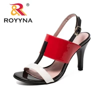 royyna new arrival fashion style women sandals mixed color feminimo summer shoes high heels lady slippers fast free shipping