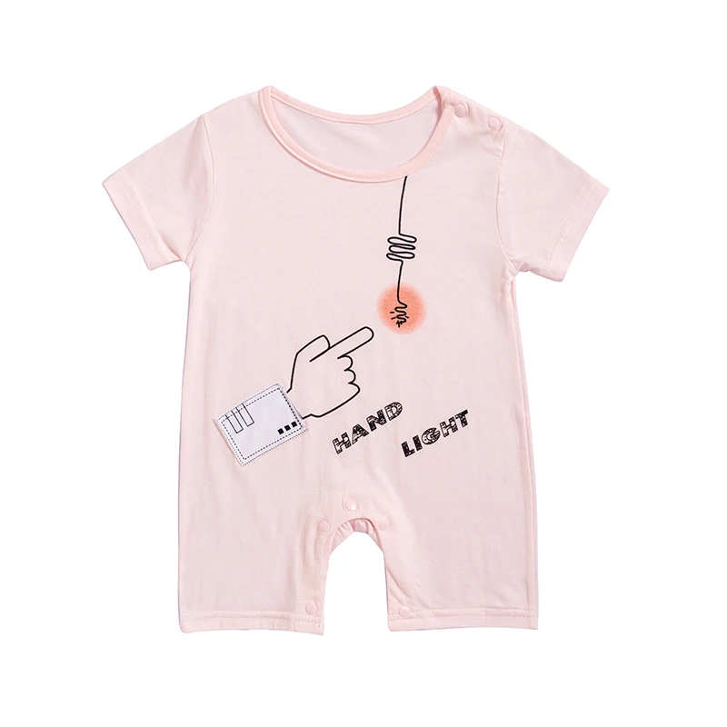 Hongf одежда для малышей Летние бамбуковые волокна onesies Симпатичные с короткими