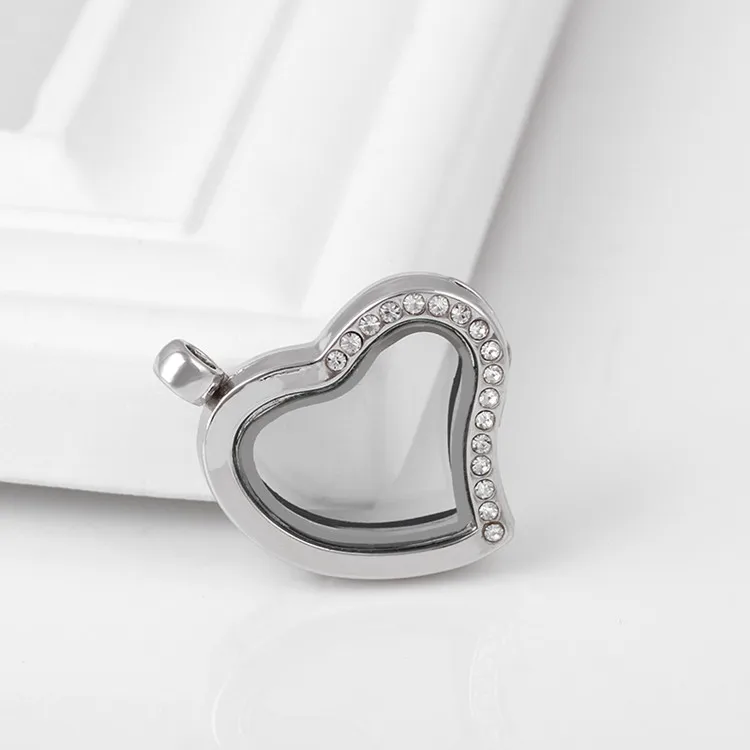 10 шт./лот 30 мм Стразы Сердце Любовь медальон Подвеска из сплава памяти живые