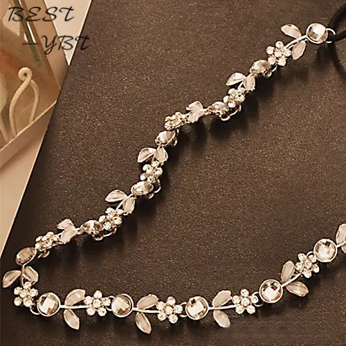 Модная женская Горячая Новинка Серебряный Кристалл Стразы цветок эластичная