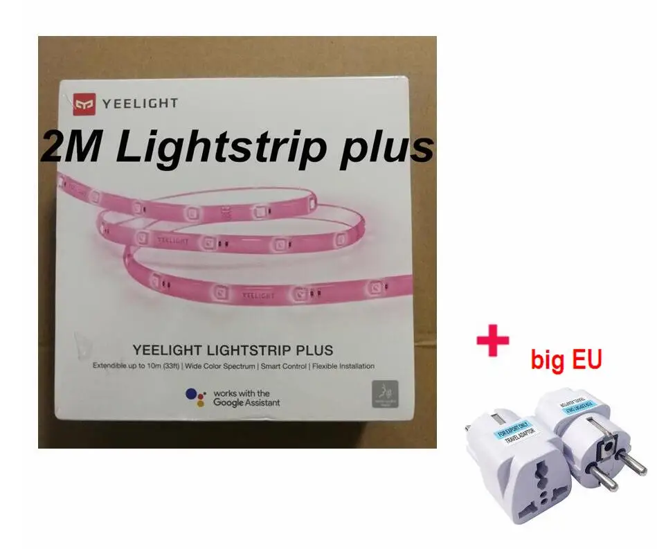 add big EU plug Xiaomi Yee светильник RGB умный светодиодный светильник полоса плюс WiFi Пульт дистанционного управления 16 миллионов цветов гибкий Интеллектуальный Scen Прямая поставка - Цвет: add big EU plug