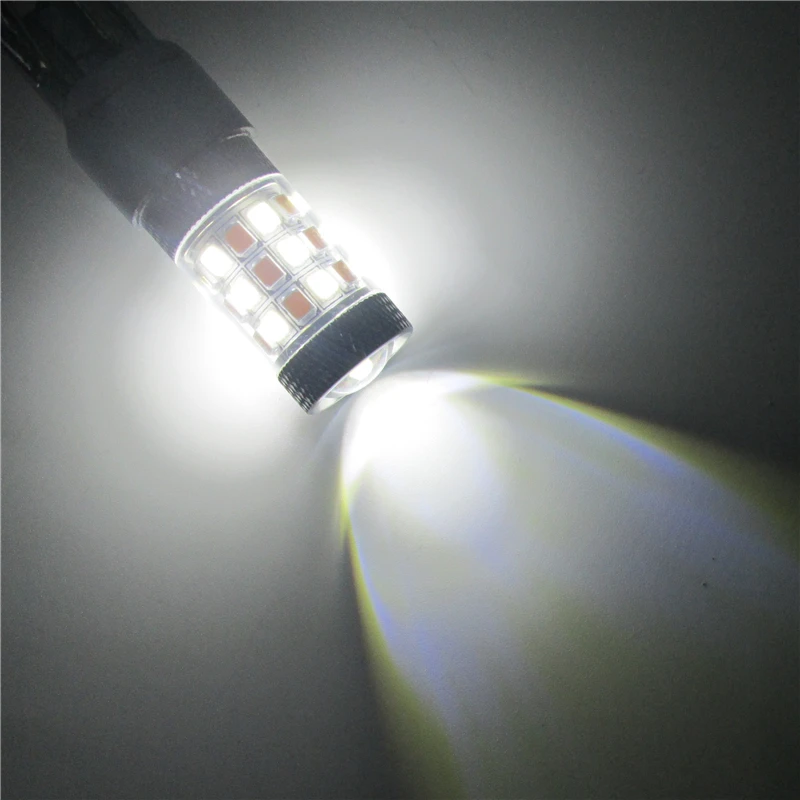 2 шт. T20 P21W 7443 2835 42 SMD светодиодные лампы для автомобиля лампа белого/янтарный