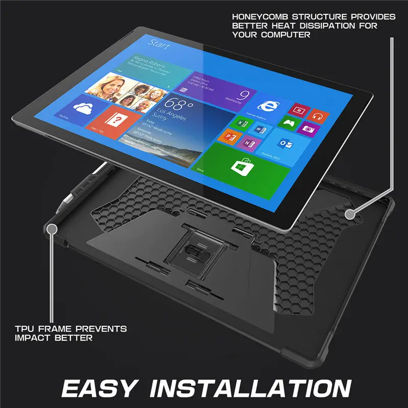 Для Surface Pro 7 /Pro 6/Pro 5/Pro 4/Pro LTE чехол SUP чехол UB PRO полноразмерный Прочный чехол с подставкой, совместим с клавиатурой