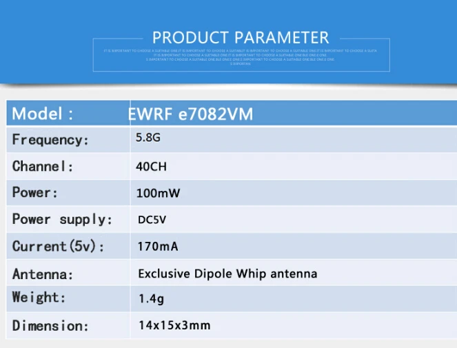 EWRF 5,8 ГГц 40CH 100 передатчик mw FPV с Умной aduio 600TVL CMOS микро FPV камерой для дрона, как крошечные Whoop Blade индуктрикс