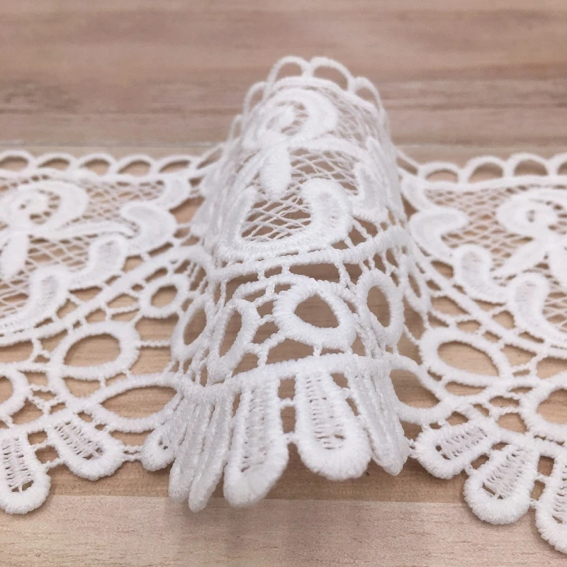 93mm Width 2 Yards White Black Elastic Lace Trim For DIY Clothing Accessories French Net Stretch Fabric Sewing Applique Cr | Дом и сад
