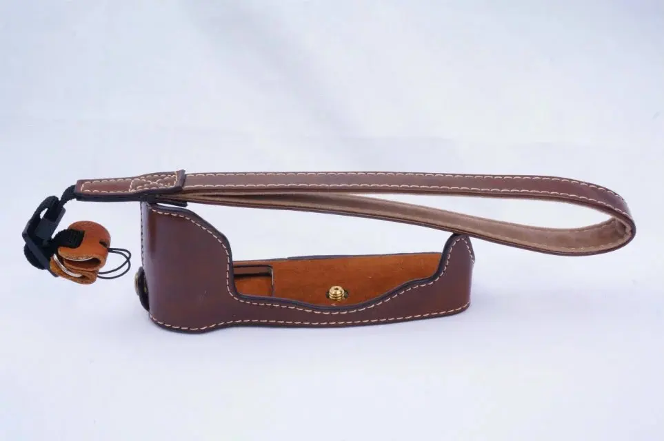 Черный/коричневый/КОФЕ PU Половина корпуса камеры кожаный чехол для Olympus PEN-F Pen F