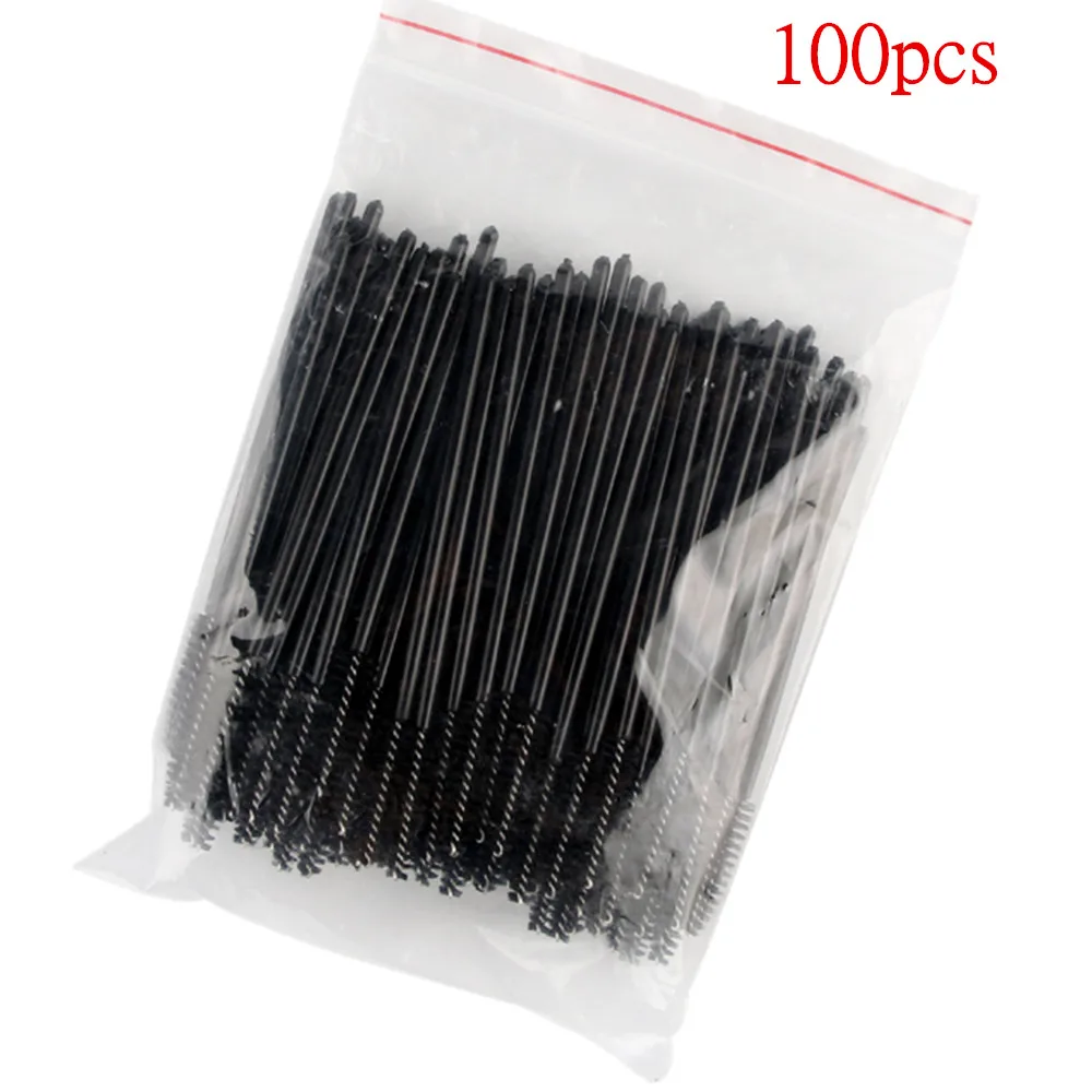 100Pcs 50-100 шт./лот ресницы Макияж Кисточки одноразовым Тушь для ресниц аппликатор палочка Кисточки химическое ресниц гребень косметические - Handle Color: 100Pcs
