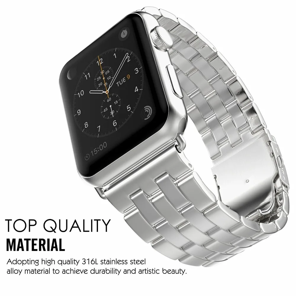 luxury stainless steel watch band strap For Apple Watch Band 40mm 44mm 38mm 42mm iWatch series 1 2 3 4 Link bracelet wrist band