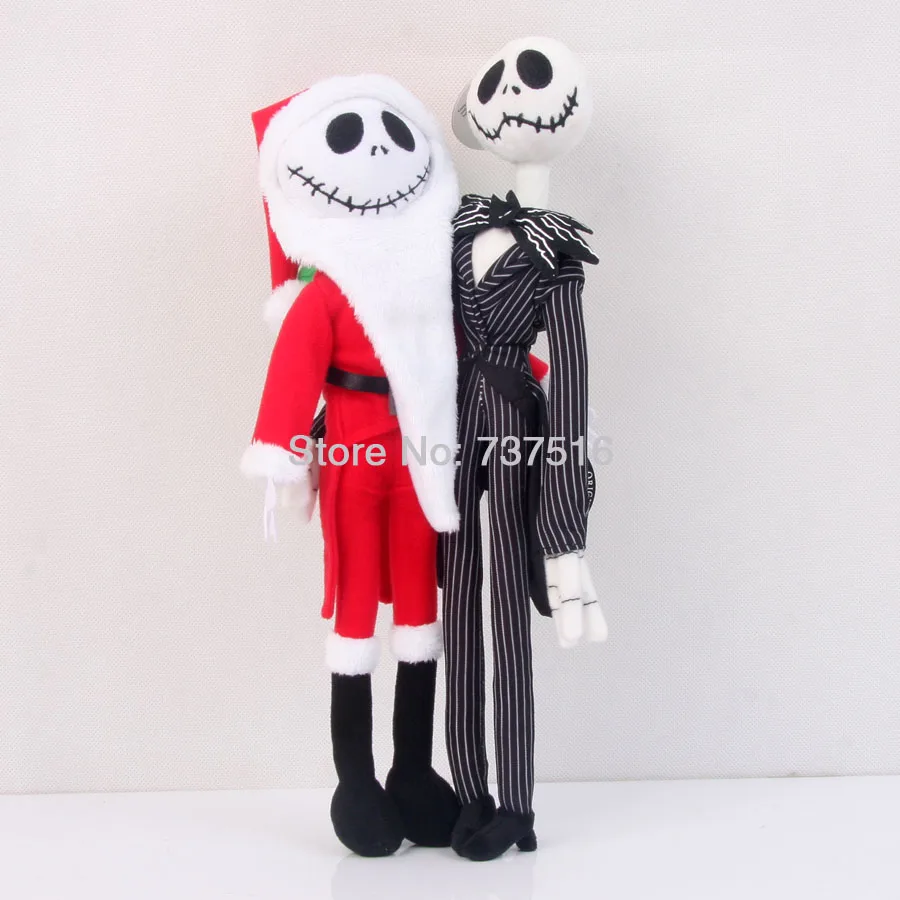 Jack Skellington Набор из 2 предметов 12,5 дюймов Кошмар перед Рождеством Джек Скеллингтон и 12 дюймов Рождественская версия плюшевые мягкие куклы игрушки - Цвет: Jack Skellington