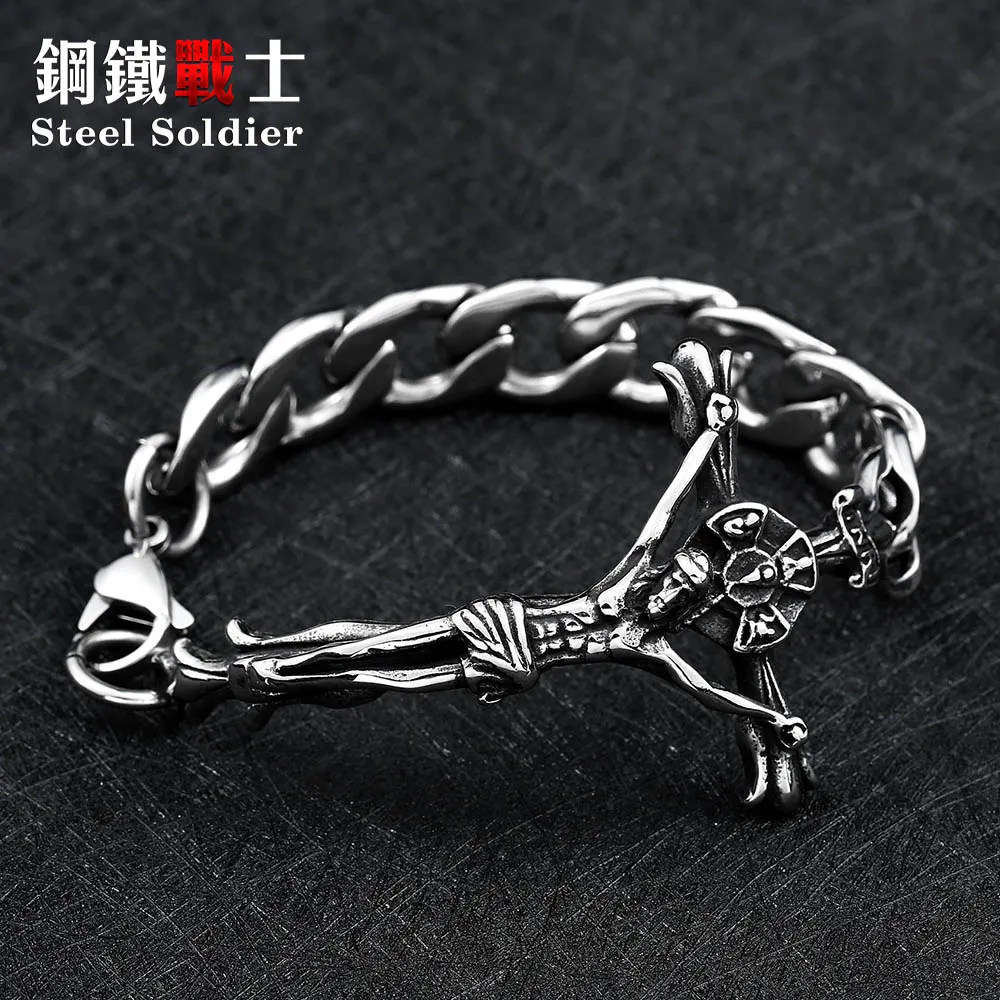 Мужской браслет из нержавеющей стали в стиле панк|bracelet classic|stainless steel bangle braceletbangle