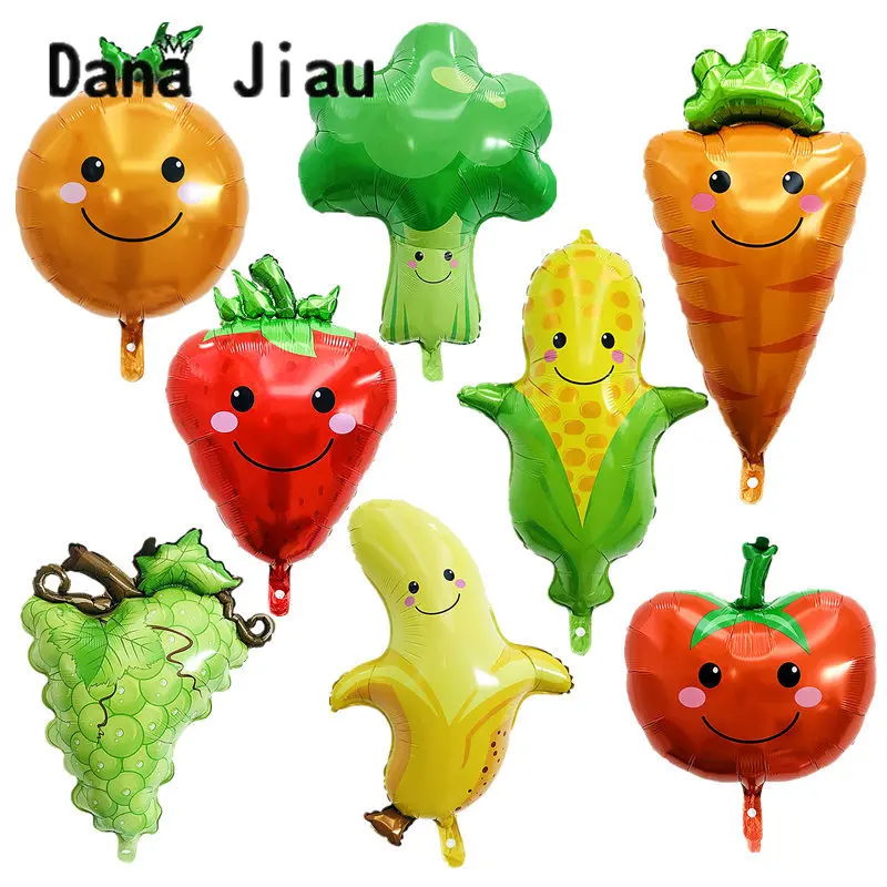 

DanaJiau NEW food vegetables cartoon foil balloon Birthday party decoration ball delicious pizza movie pop corn lovely kids toy