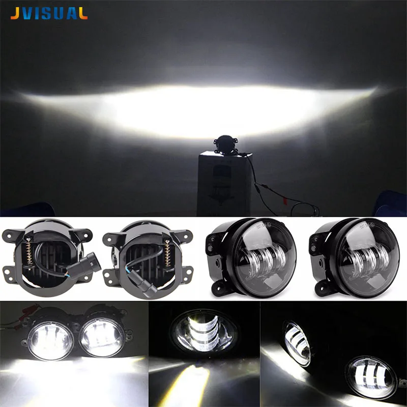 Автомобильные светодиодные противотуманные фары для 07 15 Jeep Wrangler JK TJ LJ Dodge Journey 4