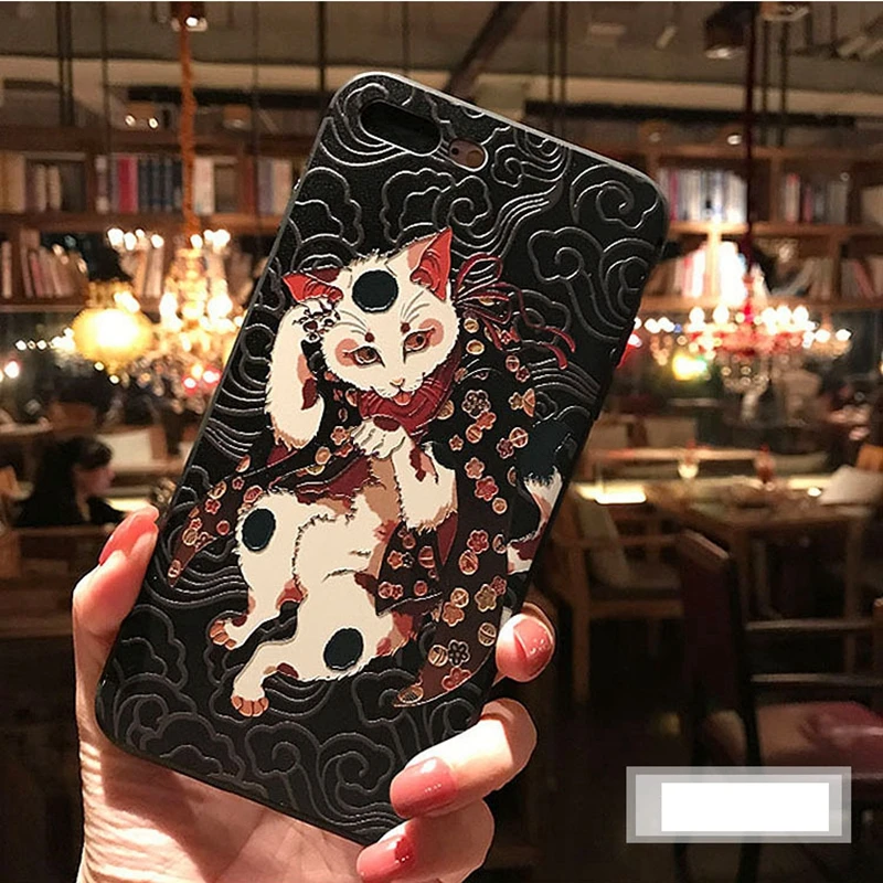 3D Винтажный чехол для iphone 7X6 8plus с изображением облаков лисы ручная роспись
