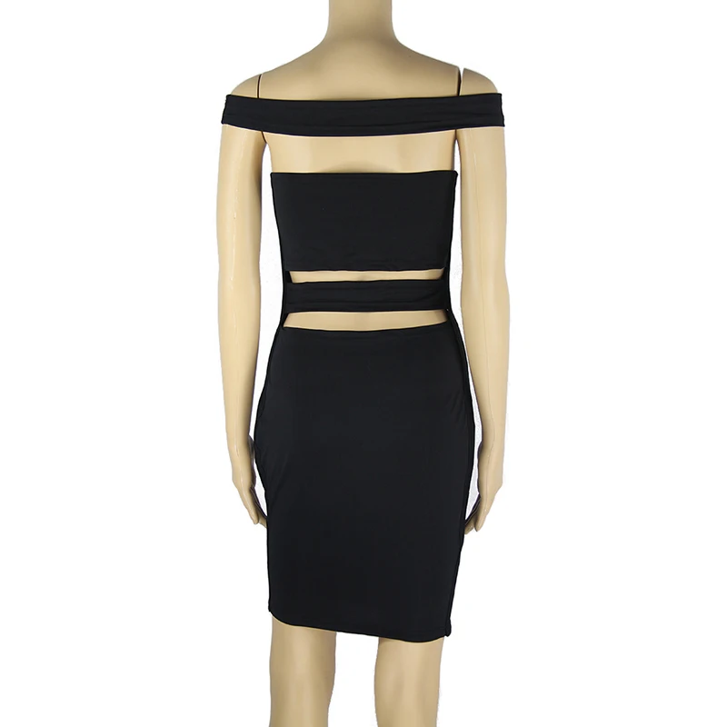 Женское платье без рукавов DAYIFUN Красное и черное облегающее с дырками для клубов