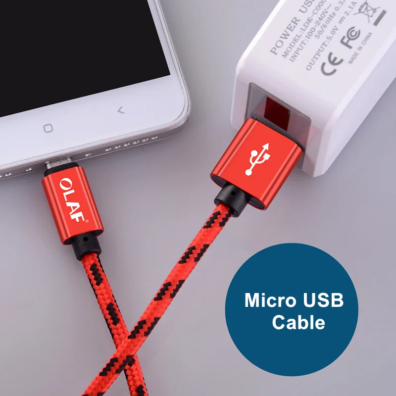Олаф микро USB кабель 2.1A нейлон быстрый кабель синхронизации данных и зарядки для samsung huawei Xiaomi LG Andriod Microusb Кабели для мобильных телефонов