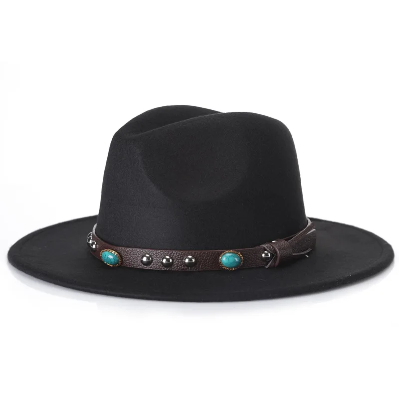 Black new Fashion men fedoras women's fashion jazz Hat European American Round Caps Bowler Hats outdoor casual hat - Цвет: Black