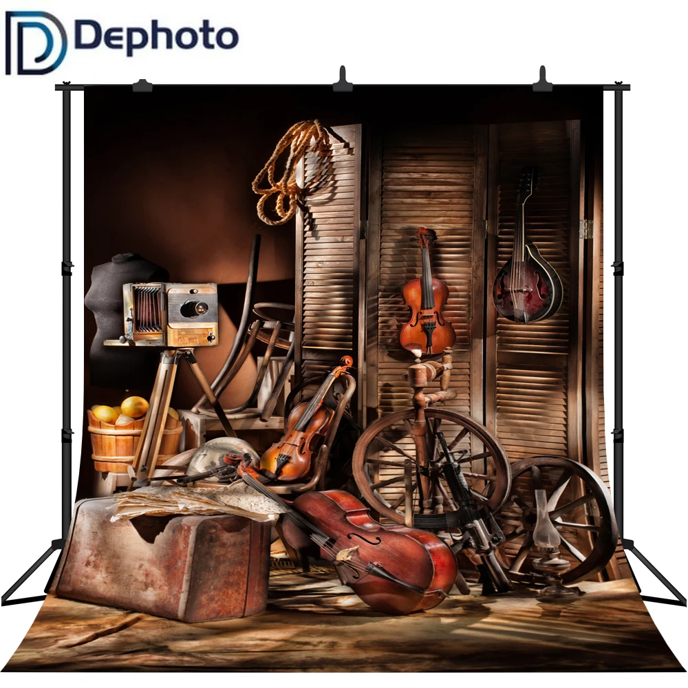 DePhoto фоны для фотосъемки деревянные комнатные комнаты хранения скрипки пол