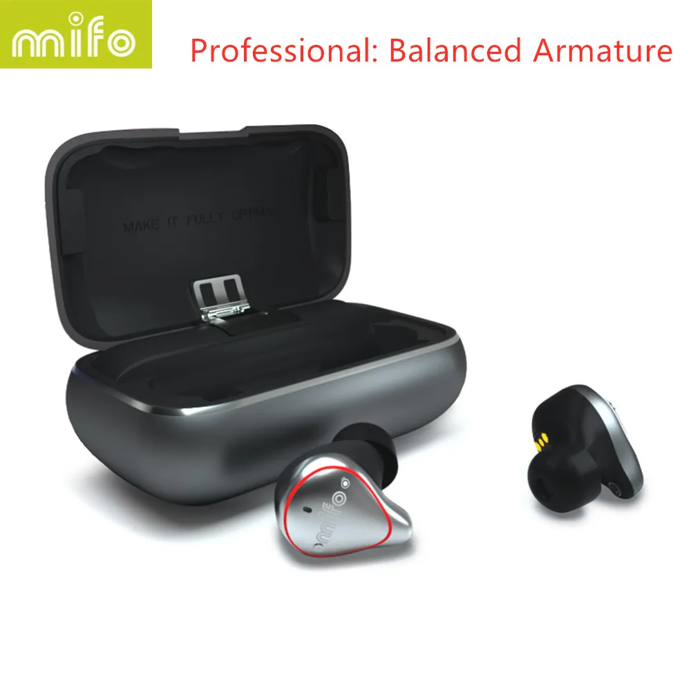 Gray Professional Mifo O5 настоящие беспроводные наушники водонепроницаемые bluetooth-наушники спортивные 3D стерео звуковые наушники с зарядным устройством для телефона - Цвет: Gray Professional