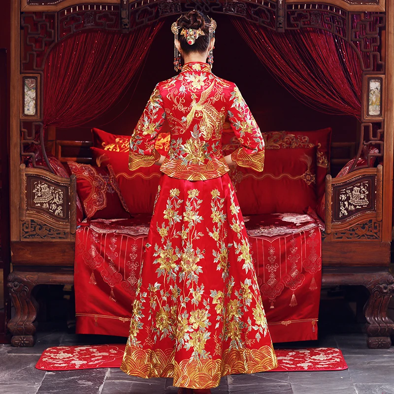 Невесты Cheongsam женские Винтажные ботинки в китайском стиле Стиль свадебное платье