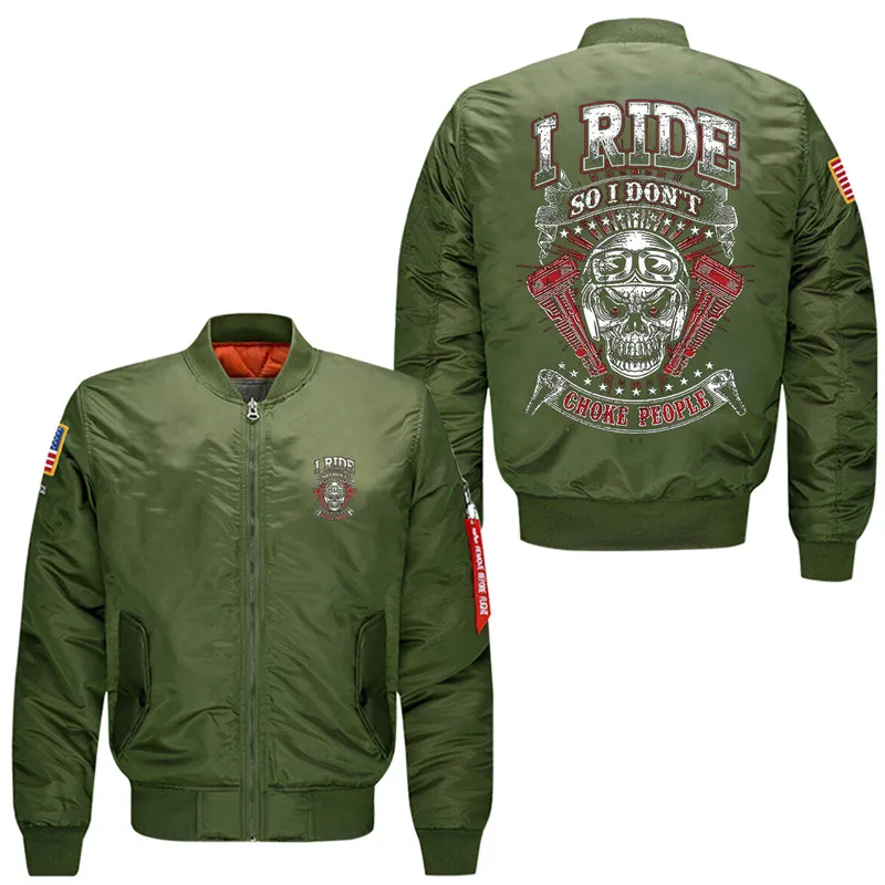 09 Duong I Ride So I'm Not Choke Person Мужская летная куртка бомбер|bomber flight jackets|flight jacketjacket a |