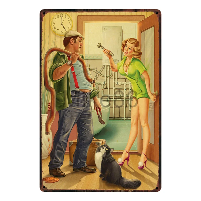 [Mike86] Сексуальная Леди Pin up живопись Оловянная вывеска плакат художественное украшение стены Дом Кафе бар Домашний Декор смешанный заказ 20*30 см - Цвет: SL-8879