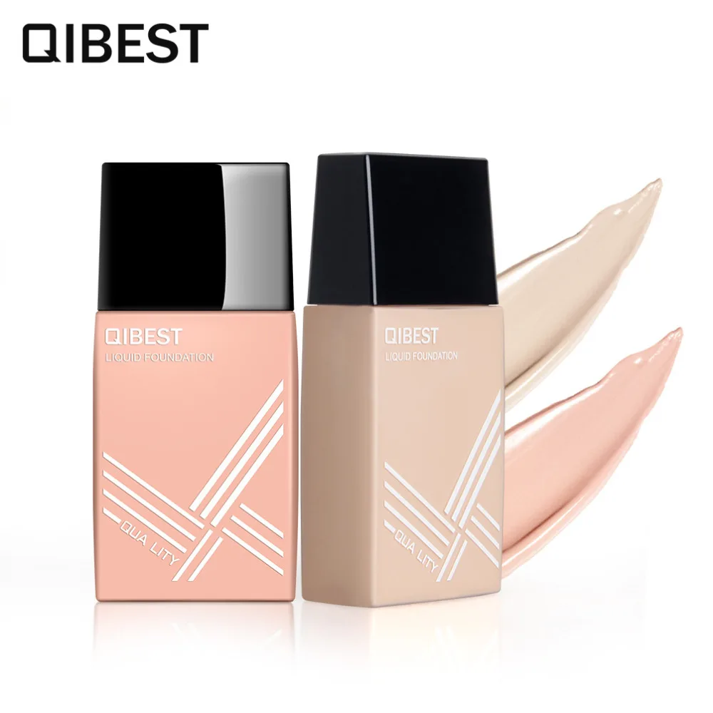 Бренд qibest Pro набор для макияжа легкий натуральный Жидкий тональный крем консилер