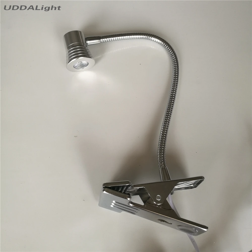 Светильник для чтения 3 Вт Регулируемая настенная лампа Серебристая с вилкой и