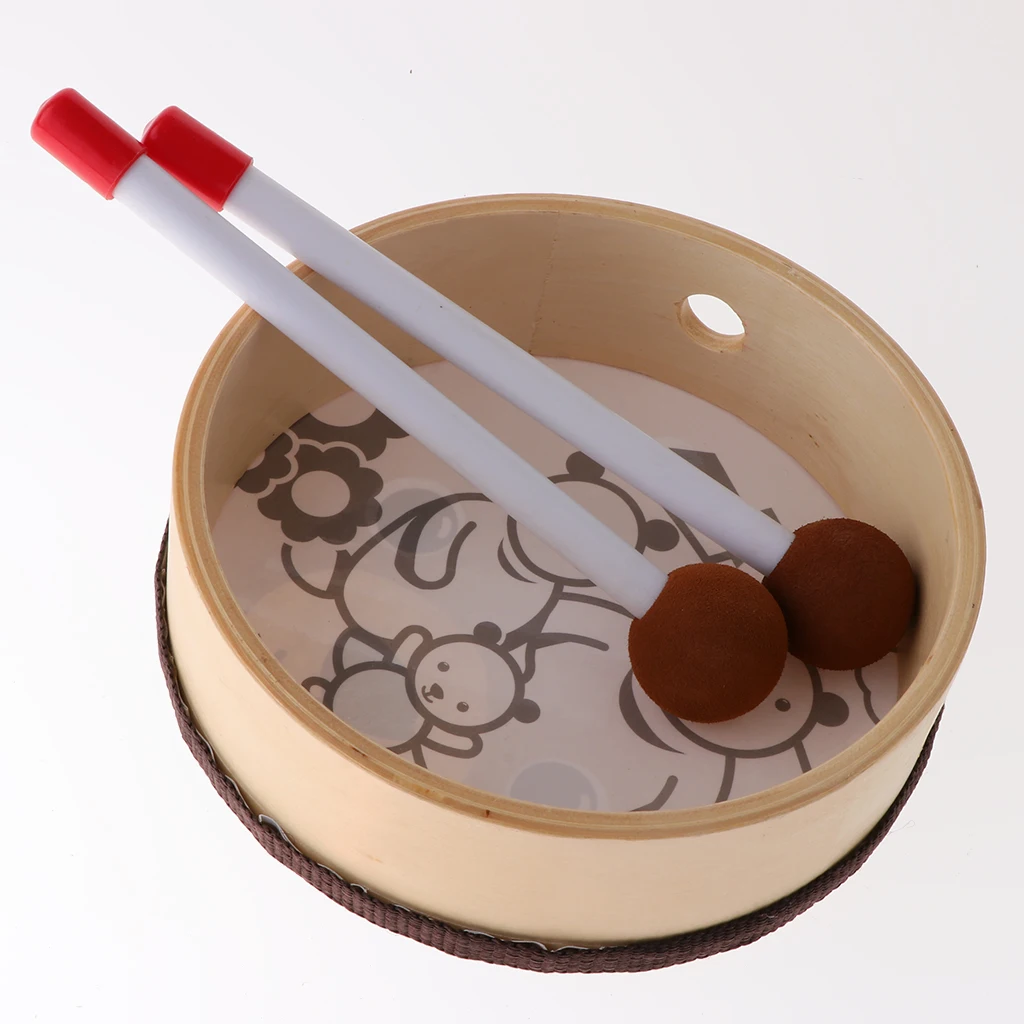 Мультфильм медведь шаблон ручной барабан ударная игрушка для музыкальных