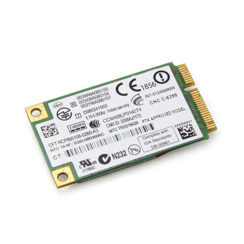 Двухдиапазонный ноутбук Wlan для Intel 512AN_MMW WiFi Link 5100 300 Мбит/с 802.11a/g/n беспроводной WiFi Mini PCI-E карта 2,4 ГГц 5 ГГц