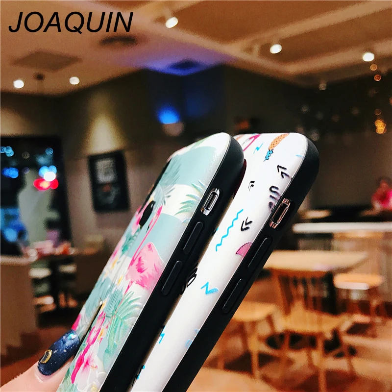 relief Case For iPhone 7 7Plus 6 6S 6Plus Soft TPU Cover Flower Leaves Bird 8Plus X XR XS Max phone bag case |