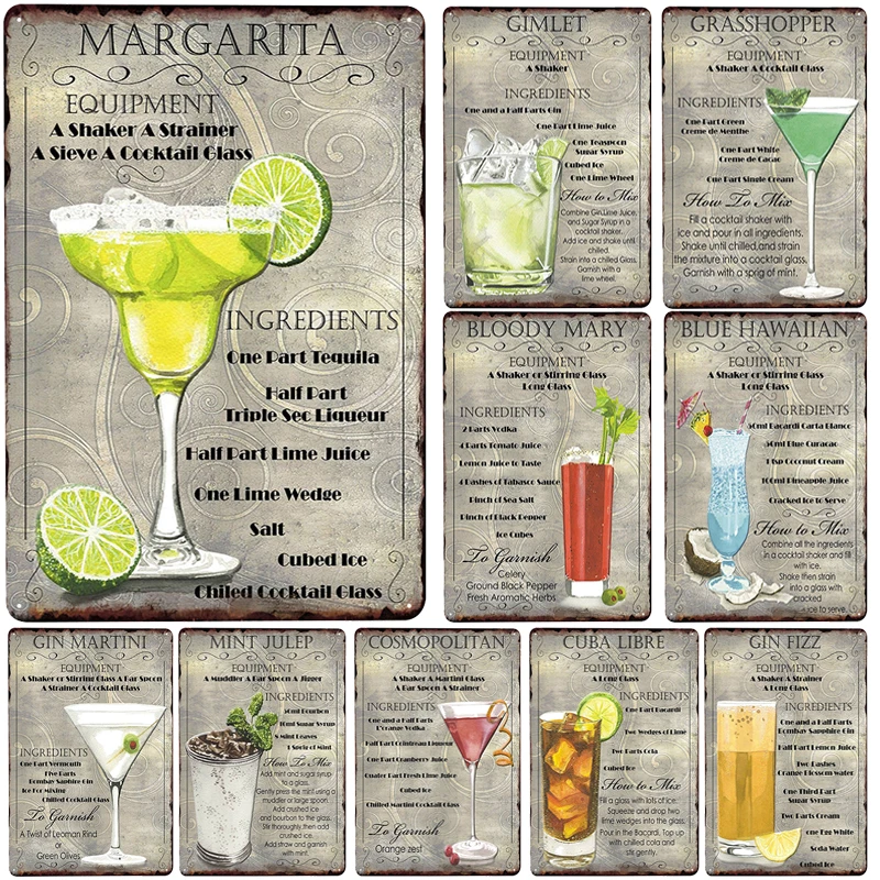 Lemonade Margarita налет металлический винтажный Декор металлический знак жестяная вывеска металлический плакат металлическая пластина домашний бар украшение для паба Blechschild