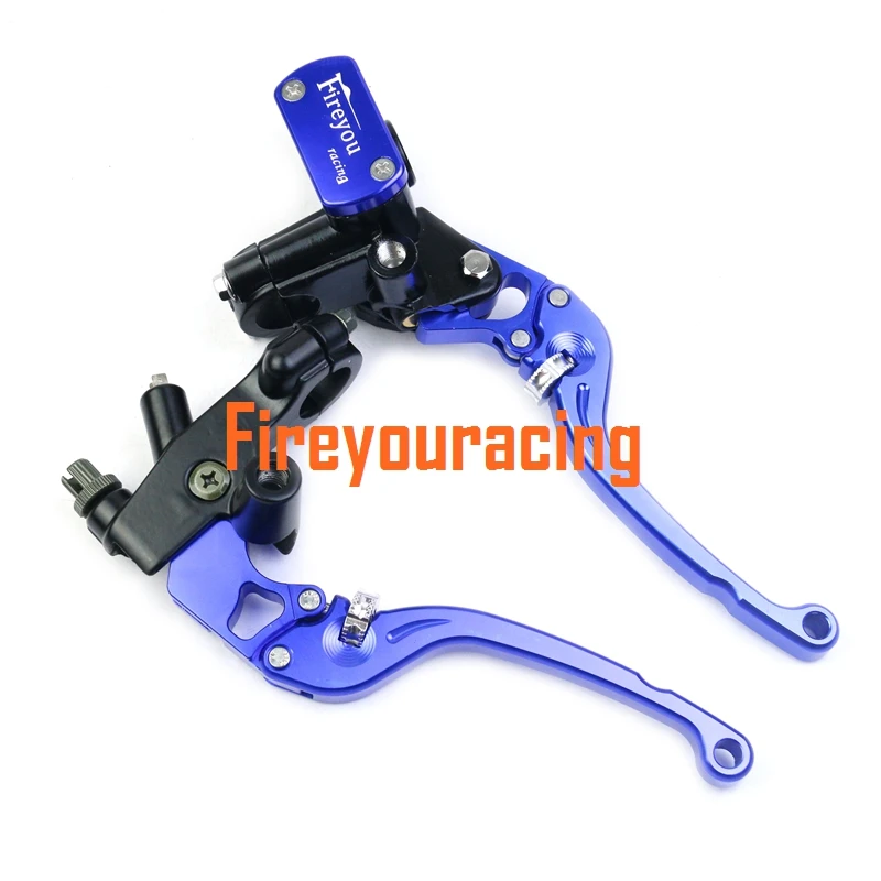 blue one pair Fireyouracing мотоциклетный тормозной трос сцепления, универсальный рычаг 7/" 22 мм для Honda Yamaha Vespa Benelli Suzuki барабанная Тормозная Линия - Цвет: blue one pair