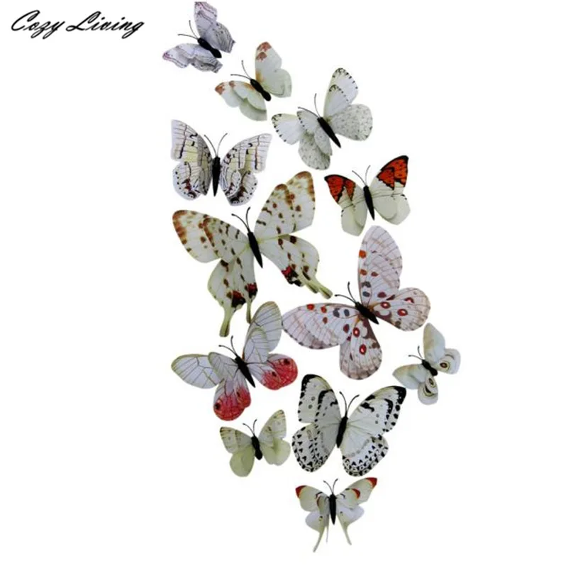 Магниты на холодильник 12 шт. в упаковке 3D Бабочка стикеры стены магнит наклейка