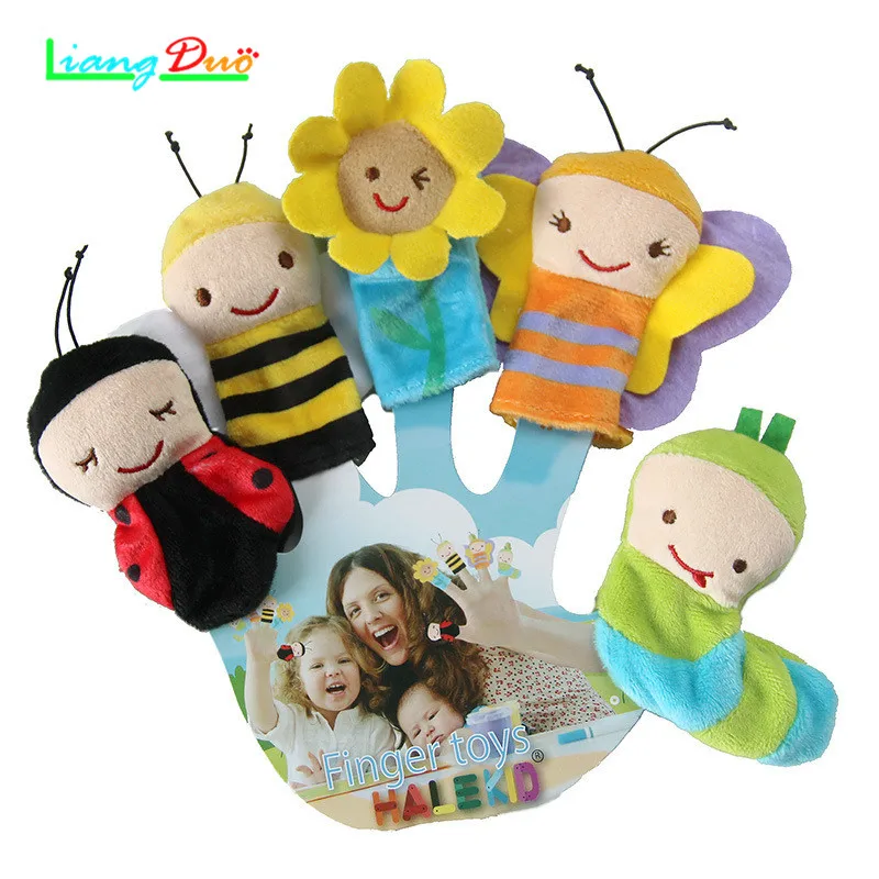 5PCS Theater 8CM Mouth Hand Puppet Plush Toy Children's Bedtime Gifts Finger Baby Comfort Toys Educational | Игрушки и хобби